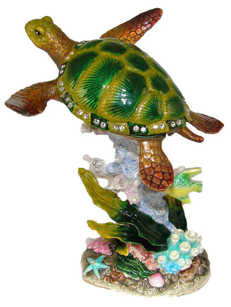 Jeweled "Sea Turtle" Box 6"