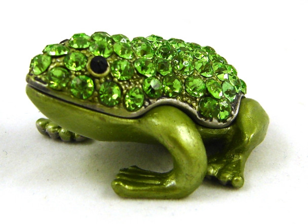 Jeweled "Green Frog" Box 1 1/2"