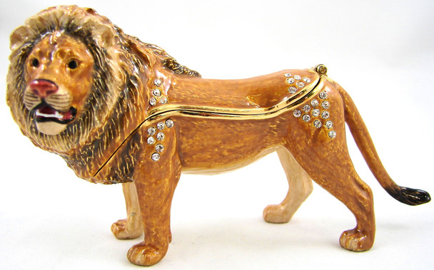Jeweled "Lion" Box 4 3/4"