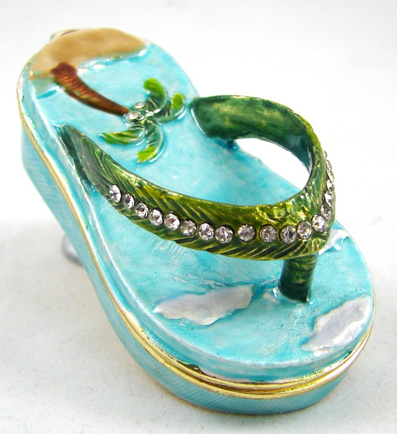 Jeweled "Flip Flop" Box 3"
