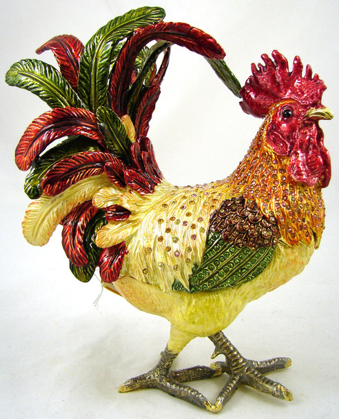 Jeweled "Rooster " Box 7 1/2"