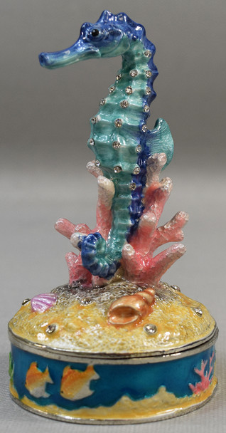 Seahorse Jeweled Box 3 1/2"
