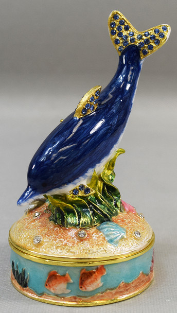 Dolphin Jeweled Box 3 1/2"