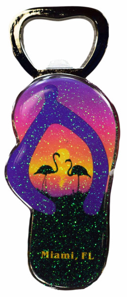 Bottle Opener Magnet - Flamingo 4"