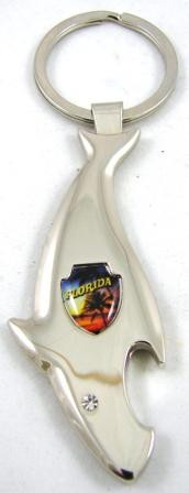 Shark Bottle Opener K/C w/ Shield Emblem 4 1/2"