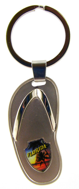 Flip Flop Keychain w/Shield Emblem 3 1/4"