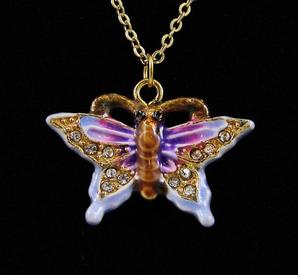 Jeweled "Butterfly" Pendant 3/4"