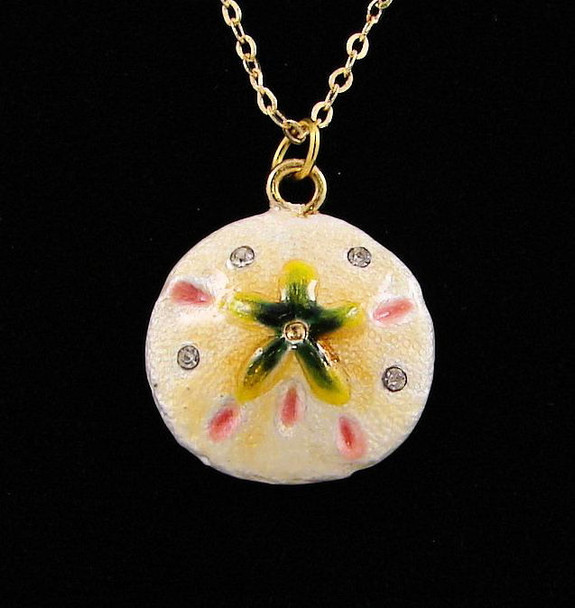 Jeweled "Sand Dollar" Pendant 3/4"