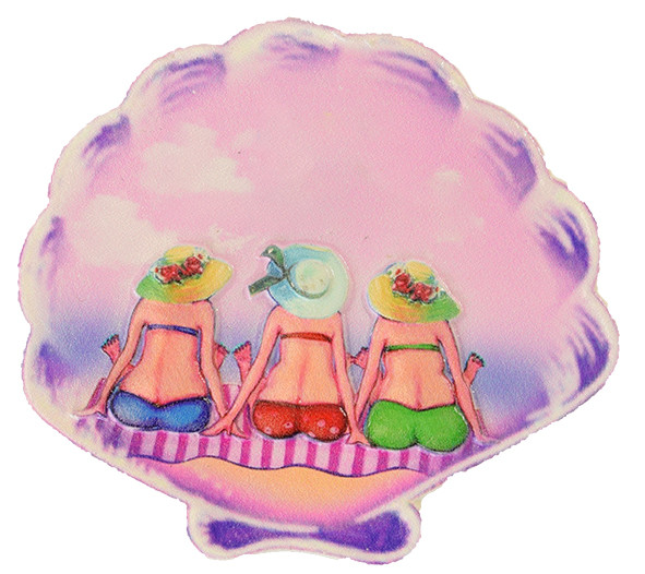 3 Ladies Shell Magnet 2 1/2"