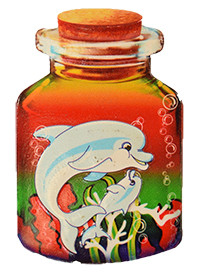 Bottle Dolphin Magnet 3 1/4"