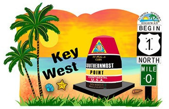 Key West Collage Magnet 3 1/2"