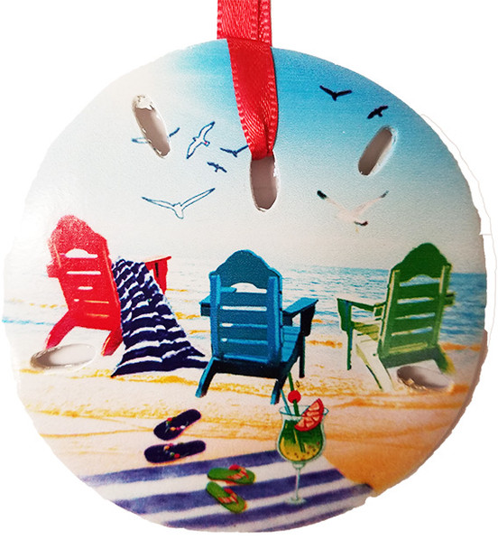 Sand DollarBeach Chairs Ornament 3"