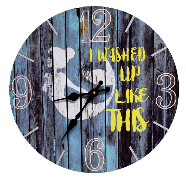 "I washed up like this" Wood Clock 13"