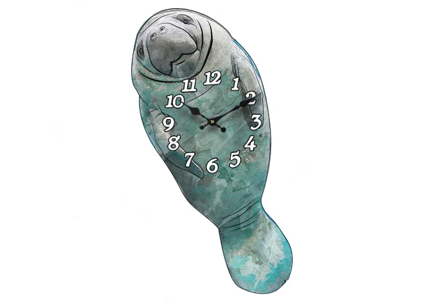 Manatee Die Cut Wooden Clock