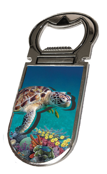 Turtle Foil Bottle Opener Magnet