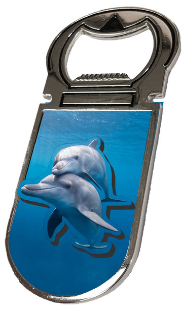 Dolphin Foil Bottle Opener Magnet