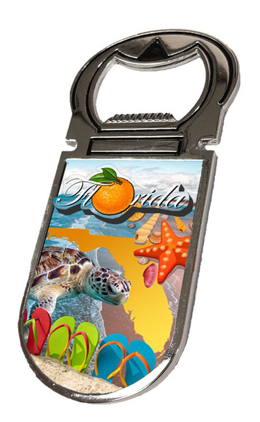 Florada Collage Foil Bottle Opener Magnet