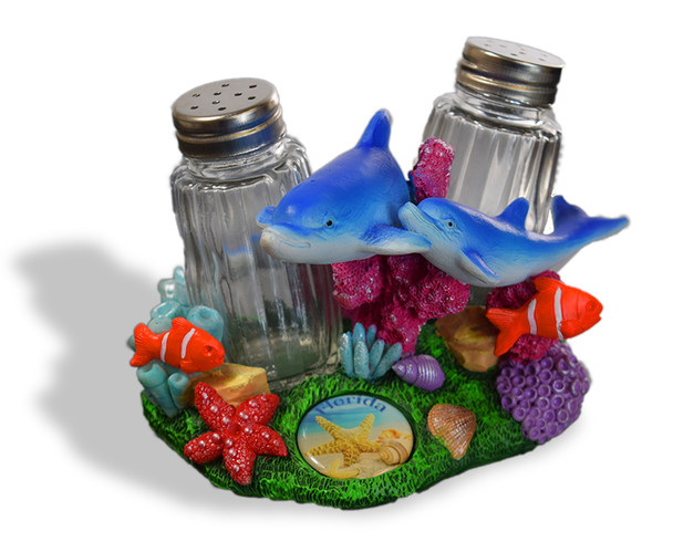 Dolphin Salt & Pepper Emblem 3.5"