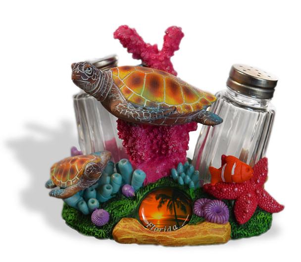 Sea Turtle Salt & Pepper Emblem 3.5"