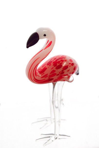 Glass Mini Flamingo RED 4"
