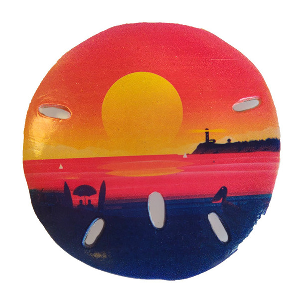 Sunset Sand Dollar Magnet  3"