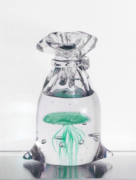Glass Jellyfish In Bag Blue