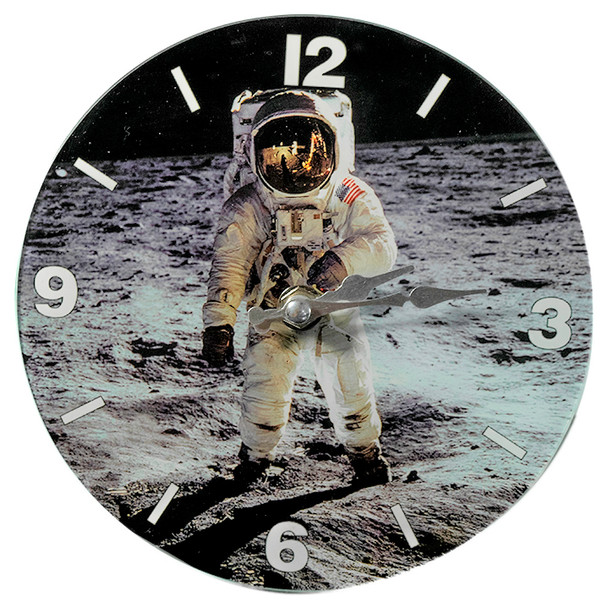 Astronaut Glass Clock 7"