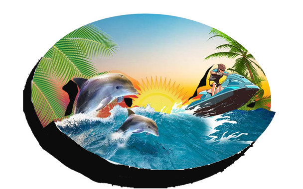 Double Epoxy Foil Dolphin Magnet