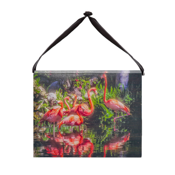 LED Canvas Flamingos