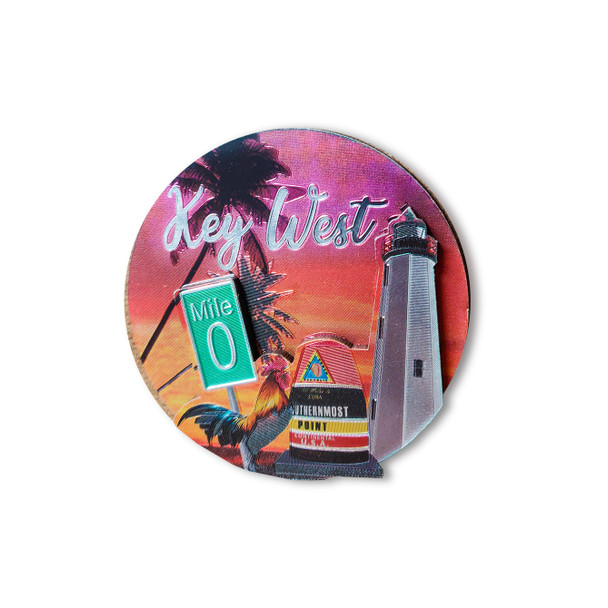 DBL Foil MDF Magnet - Key West Lighthouse