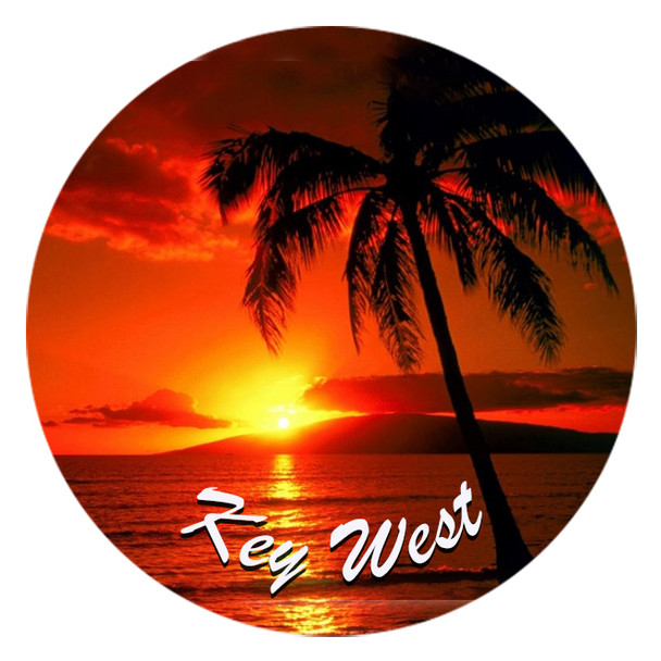 Glass Magnet Palm Sunset-Key West