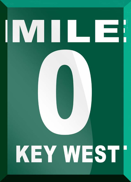 Glass Magnet 0 Mile-Key West