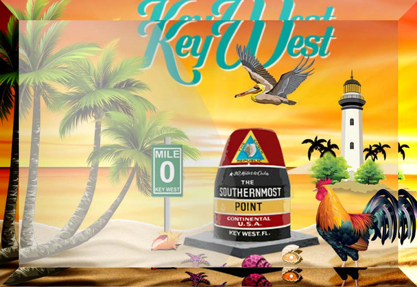 Glass Magnet Key West Collage
