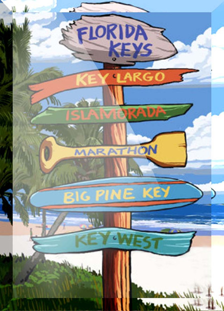Glass Magnet Post Signs-Florida Keys-22