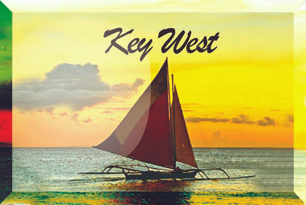 Glass Magnet Sail Boat-Key West-23