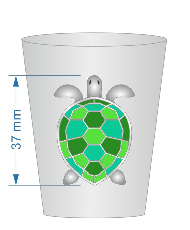 Turtle Metal Enamal Stamp shot glass