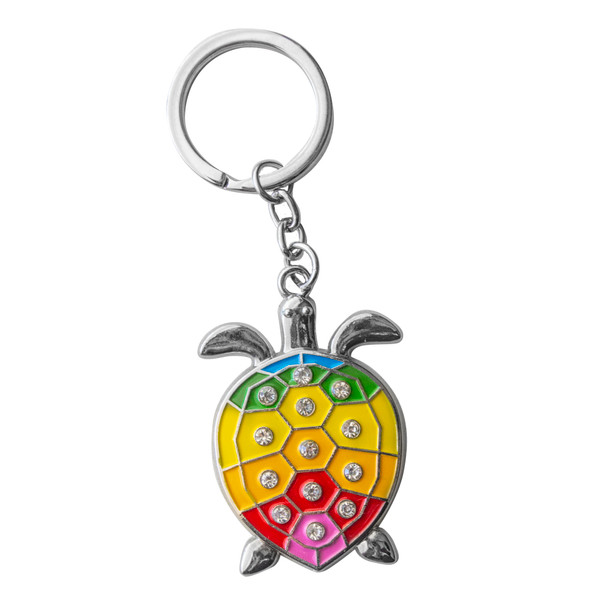 Metal Turtle Keychain With Diamond