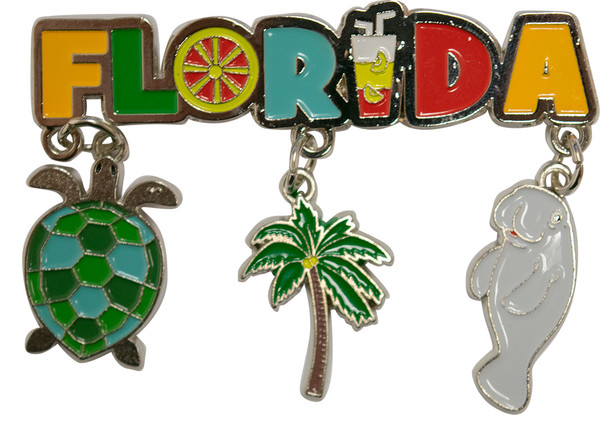 Florida Enamel Sea Turtle Palm Tree Manatee