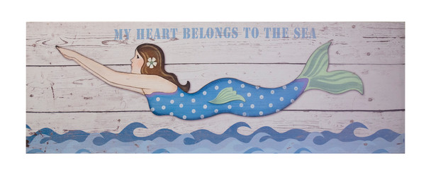 Canvas Mermaid Picture with LED Fiber w/Timer