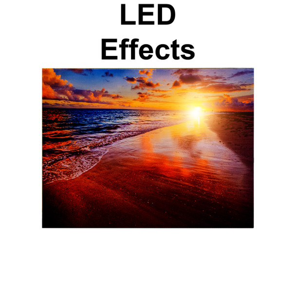 Beach Sunset Canvas with LED Lights  w/Timer