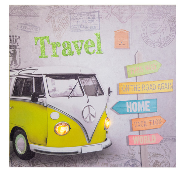 Beach Bus Canvas with LED Lights w/Timer