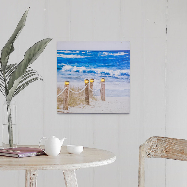Beach Canvas with LED Lights w/Timer