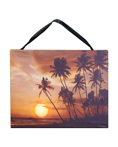 Palm Sunset Canvas with LED Light