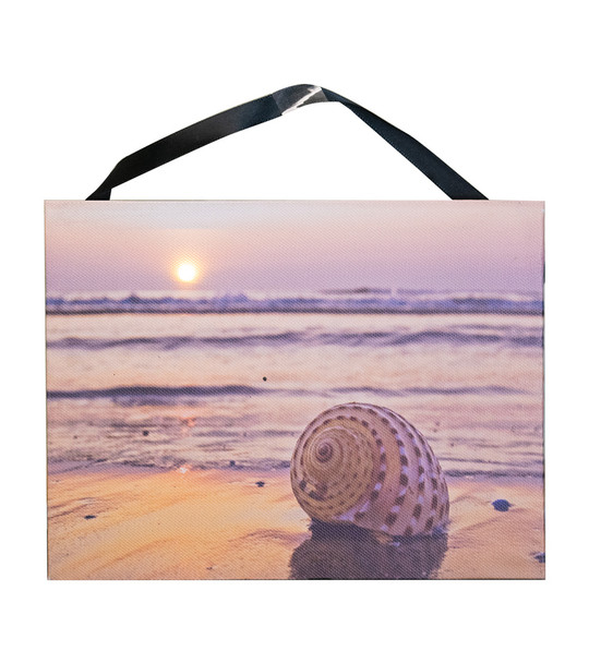 Sunset Beach Canvas with LED Light