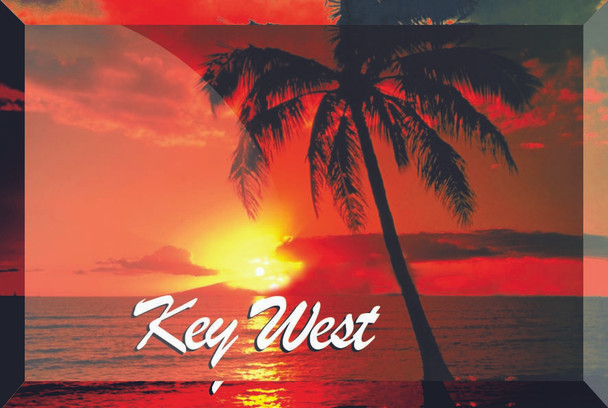 Glass Magnet Palm Sunset Key West ND