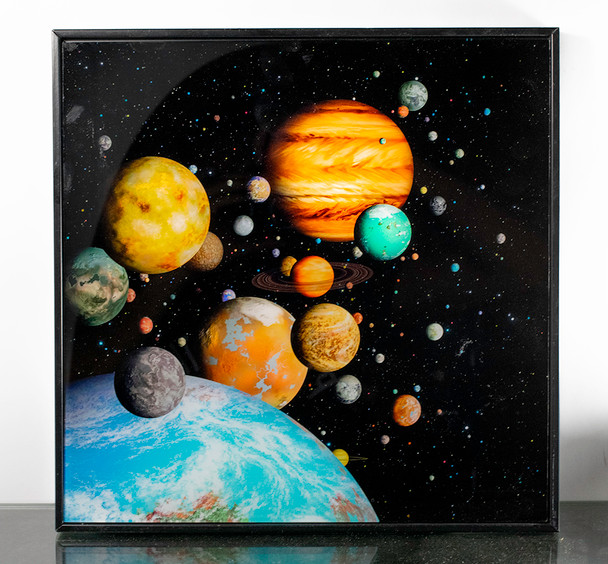 Space Glass Wall Art Planets