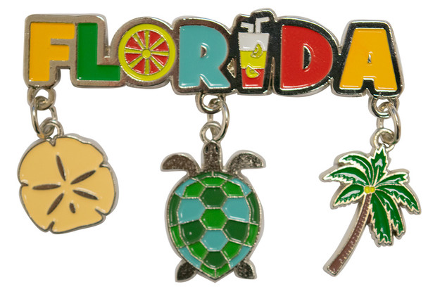 Florida Enamel Sand Dollar Seaturtle Palmtree