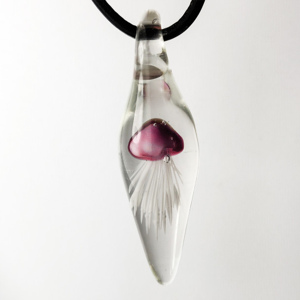 Glass Jellyfish Pendant--Pink