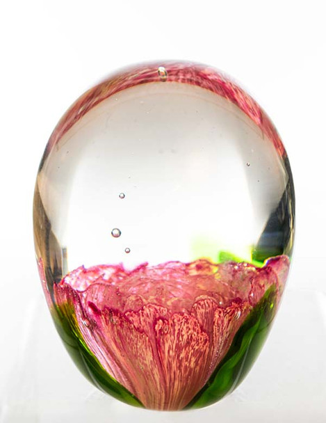 Glass Pink Flower in the Ball 4.75"