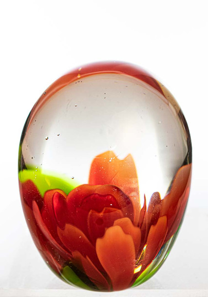 Glass Orange Flower in the Ball 4.75"